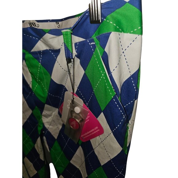 Royal & Awesome Blues On The Greens Argyle Golf Pants 36/30 Polyester Mens NWT - Picture 4 of 11